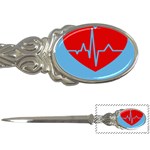 Heartbeat Health Heart Sign Red Blue Letter Openers Front