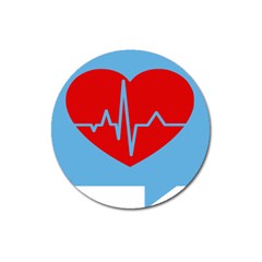 Heartbeat Health Heart Sign Red Blue Magnet 3  (round) by Mariart