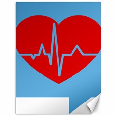 Heartbeat Health Heart Sign Red Blue Canvas 36  X 48   by Mariart