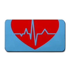 Heartbeat Health Heart Sign Red Blue Medium Bar Mats by Mariart