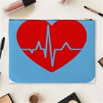 Heartbeat Health Heart Sign Red Blue Cosmetic Bag (XL) Back