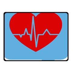 Heartbeat Health Heart Sign Red Blue Double Sided Fleece Blanket (small)  by Mariart