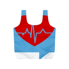 Heartbeat Health Heart Sign Red Blue Full Print Recycle Bags (s)  by Mariart