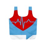 Heartbeat Health Heart Sign Red Blue Full Print Recycle Bags (S)  Front