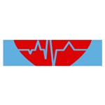 Heartbeat Health Heart Sign Red Blue Satin Scarf (Oblong) Front