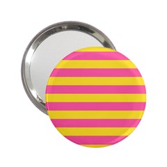 Horizontal Pink Yellow Line 2 25  Handbag Mirrors by Mariart