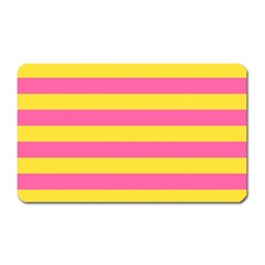 Horizontal Pink Yellow Line Magnet (rectangular) by Mariart