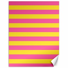 Horizontal Pink Yellow Line Canvas 18  X 24   by Mariart