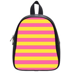 Horizontal Pink Yellow Line School Bags (small)  by Mariart