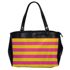 Horizontal Pink Yellow Line Office Handbags by Mariart