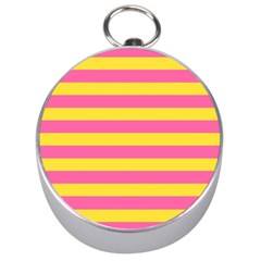 Horizontal Pink Yellow Line Silver Compasses by Mariart