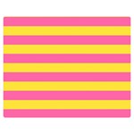 Horizontal Pink Yellow Line Double Sided Flano Blanket (Medium)  60 x50  Blanket Front