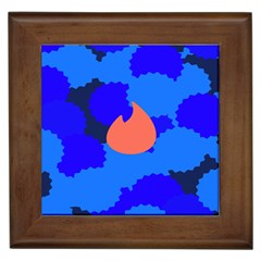 Image Orange Blue Sign Black Spot Polka Framed Tiles by Mariart