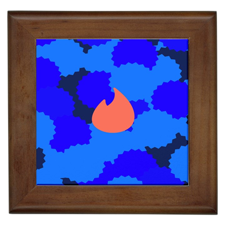 Image Orange Blue Sign Black Spot Polka Framed Tiles