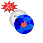 Image Orange Blue Sign Black Spot Polka 1.75  Buttons (100 pack)  Front