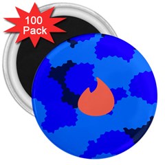 Image Orange Blue Sign Black Spot Polka 3  Magnets (100 Pack) by Mariart