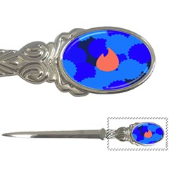 Image Orange Blue Sign Black Spot Polka Letter Openers by Mariart