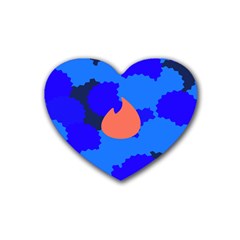 Image Orange Blue Sign Black Spot Polka Heart Coaster (4 Pack)  by Mariart