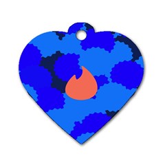 Image Orange Blue Sign Black Spot Polka Dog Tag Heart (one Side) by Mariart