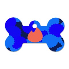 Image Orange Blue Sign Black Spot Polka Dog Tag Bone (one Side) by Mariart