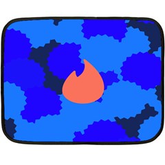 Image Orange Blue Sign Black Spot Polka Fleece Blanket (mini) by Mariart