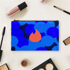 Image Orange Blue Sign Black Spot Polka Cosmetic Bag (medium)  by Mariart