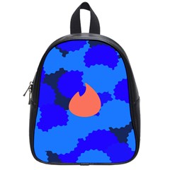 Image Orange Blue Sign Black Spot Polka School Bags (small)  by Mariart