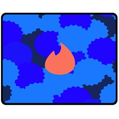 Image Orange Blue Sign Black Spot Polka Fleece Blanket (medium)  by Mariart