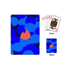 Image Orange Blue Sign Black Spot Polka Playing Cards (mini)  by Mariart