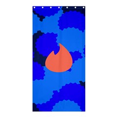 Image Orange Blue Sign Black Spot Polka Shower Curtain 36  X 72  (stall)  by Mariart