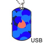 Image Orange Blue Sign Black Spot Polka Dog Tag USB Flash (Two Sides) Front