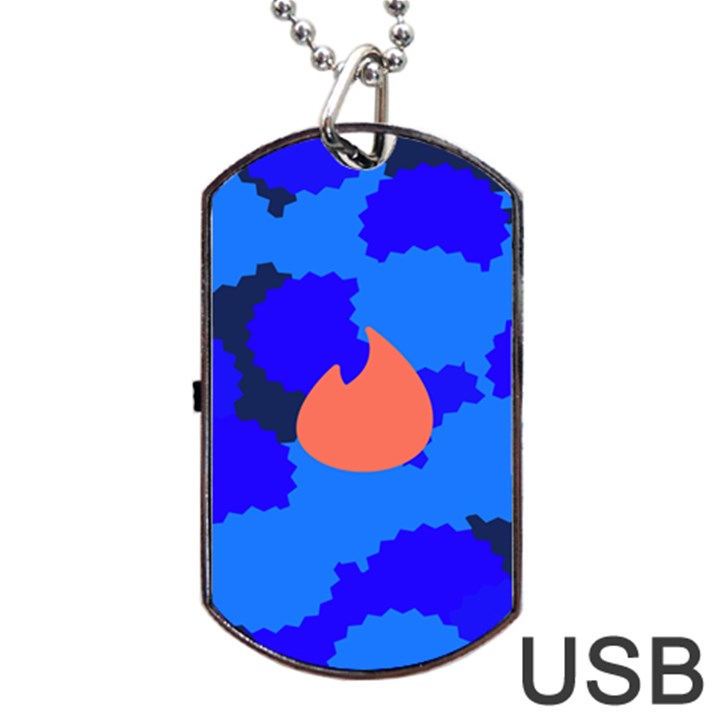 Image Orange Blue Sign Black Spot Polka Dog Tag USB Flash (Two Sides)