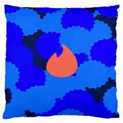 Image Orange Blue Sign Black Spot Polka Large Cushion Case (two Sides) by Mariart