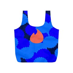 Image Orange Blue Sign Black Spot Polka Full Print Recycle Bags (s)  by Mariart