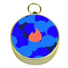 Image Orange Blue Sign Black Spot Polka Gold Compasses by Mariart