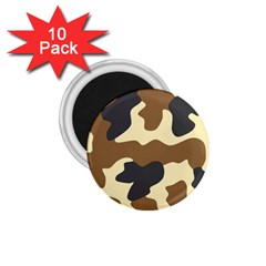 Initial Camouflage Camo Netting Brown Black 1 75  Magnets (10 Pack)  by Mariart