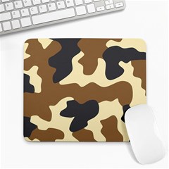 Initial Camouflage Camo Netting Brown Black Large Mousepads by Mariart