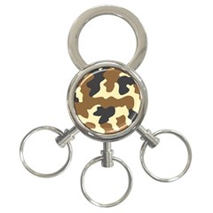 Initial Camouflage Camo Netting Brown Black 3-ring Key Chains