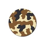 Initial Camouflage Camo Netting Brown Black Rubber Round Coaster (4 pack)  Front