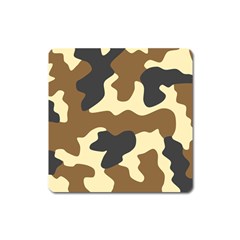 Initial Camouflage Camo Netting Brown Black Square Magnet by Mariart