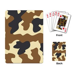 Initial Camouflage Camo Netting Brown Black Playing Card by Mariart