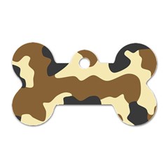 Initial Camouflage Camo Netting Brown Black Dog Tag Bone (two Sides) by Mariart