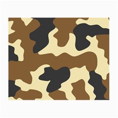 Initial Camouflage Camo Netting Brown Black Small Glasses Cloth (2-side) by Mariart