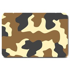 Initial Camouflage Camo Netting Brown Black Large Doormat  by Mariart