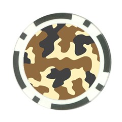 Initial Camouflage Camo Netting Brown Black Poker Chip Card Guard by Mariart