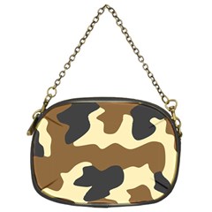 Initial Camouflage Camo Netting Brown Black Chain Purses (two Sides)  by Mariart