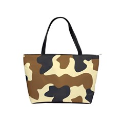 Initial Camouflage Camo Netting Brown Black Shoulder Handbags by Mariart