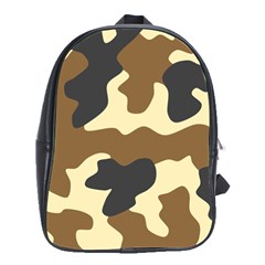 Initial Camouflage Camo Netting Brown Black School Bags(large)  by Mariart