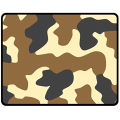 Initial Camouflage Camo Netting Brown Black Fleece Blanket (medium)  by Mariart