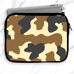 Initial Camouflage Camo Netting Brown Black Apple Ipad 2/3/4 Zipper Cases by Mariart